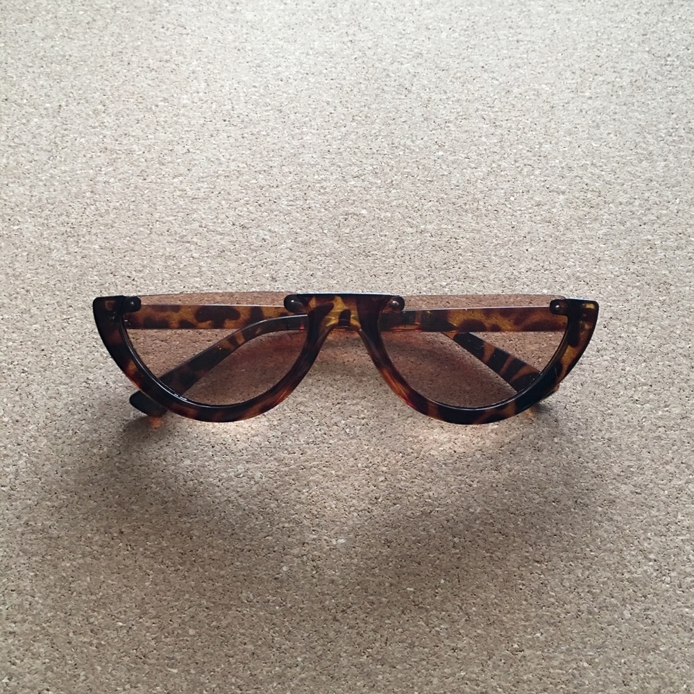 New half frame rimless cat eye sunglasses